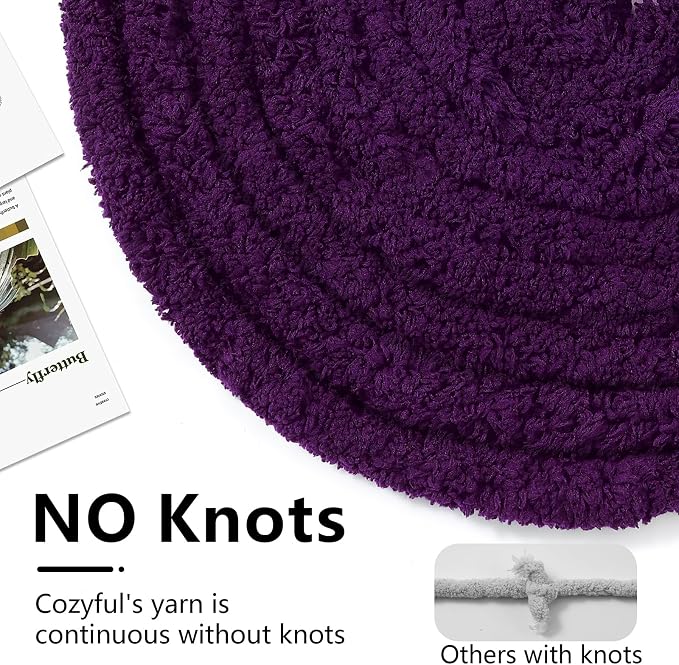 Cozyful Chunky Yarn for Hand Knitting - #10 Chunky Chenille Yarn, Jumbo Big Thick Chunky Yarns for Crocheting, Super Bulky Chunky Knit Blanket Yarns, 8 Skein (22yd, 8oz/Skein), Multi Purple