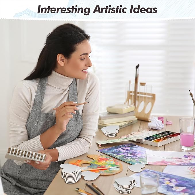 Engrowtic 50 Pcs Magnetic Painting Canvas Panels, 3 in, Heart