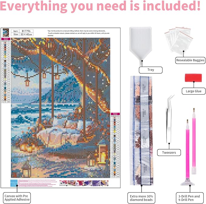 GEEHEIY Diamond Art Kits for Adults, 5D Beach Swing Diamond Painting Kit