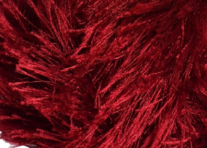 Eyelash Fun Fur Yarn Premium 100% Polyester 164 Yds (150 Mt), 3.53 Oz (100 Gr) Colorful Crochet Yarn Dıy Hand Knitting. (Burgundy, 1 Skein)