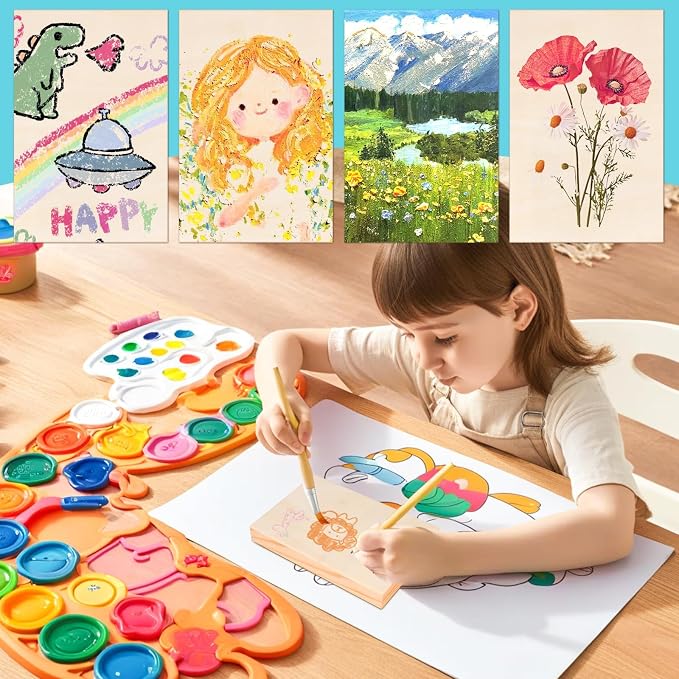 FSWCCK 10 Pack 4 x 6 inch Wood Panel Boards, Unfinished Wood Canvas Panels for Crafts, Painting Canvas, DIY Art Projects, Pouring, Arts Use with Oils, Acrylics