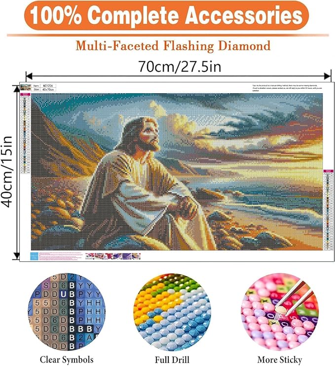 mrpwnle Large Diamond Art Kits for Adults Jesus Big Diamond Painting Kits