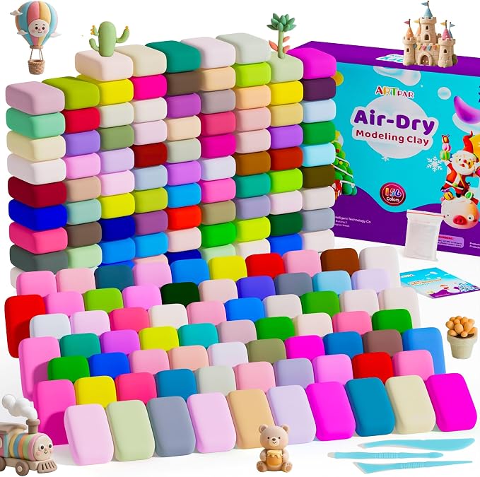 A‌RTPAR Air Dry Clay 156 Colors,Modeling Magic Clay for Kids Bulk Craft Kit