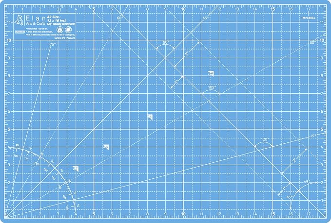 Elan Cutting Mat A3 Blue, Self Healing Cutting Mat 12x18 Inch, 5-Ply Craft Board Blue, Hobby Board for Crafts 12x18 Inch