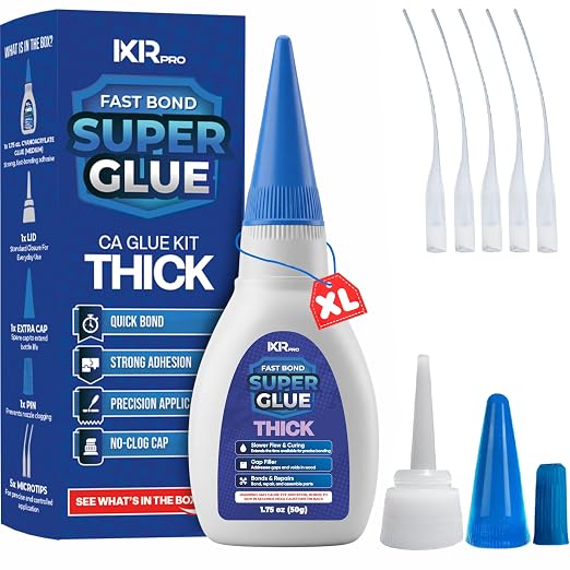 Thick CA Glue, Super Glue, Cyanoacrylate Adhesive, 1 Pcs 1.75oz Repair kit