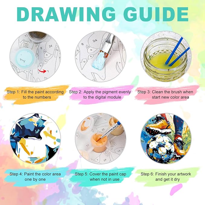 Paint by Numbers Kit for Adults, Soccer Player Painting, 16 x 20 Inch | DIY Adult Paint by Number Kit on Canvas for Beginners, without Frame, Sports Wall Decor, Stress Relief Craft Gift