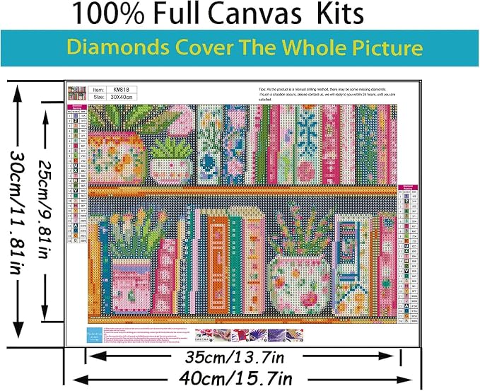 5D Diamond Painting Kits for Adults Beginner, Book Diamond Art Kits | Full Drill Round Gem Art Paint by Diamonds Dots Crafts Kits for Home Wall Decor 12x16inch
