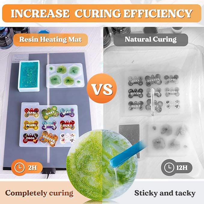 LET'S RESIN Upgrade Resin Heating Mat, Faster Curing Auto-Off Heating Mat