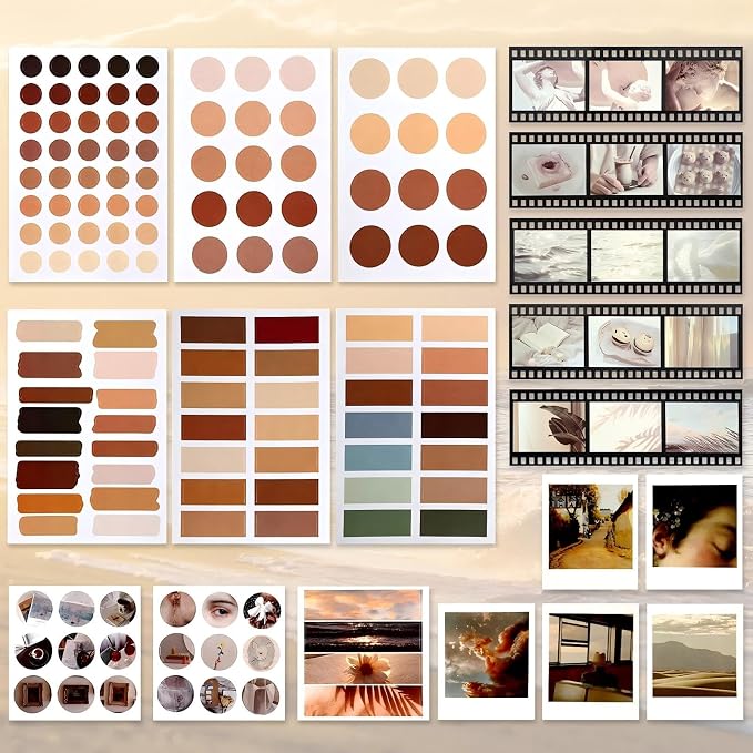 114 Pcs Aesthetic Scrapbook Kit DIY Junk Journaling Supplies, Vintage Style