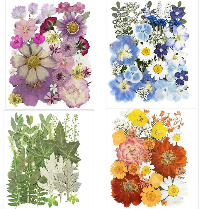 Stylifeo120PCS Natural Dried Pressed Flowers Leaves for Resin Molds Crafts
