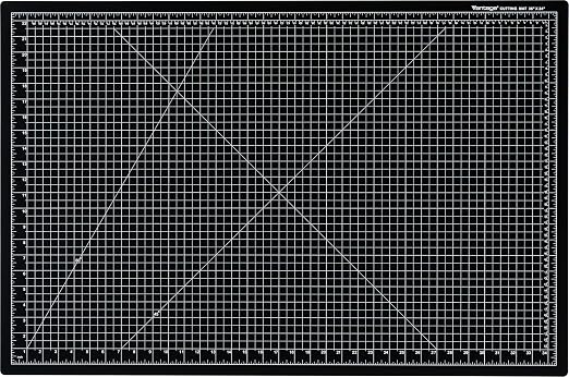 Dahle Vantage 10673 Premium Self-Healing Cutting Mat, 24"x36", 1/2" Grid, 5 Layers for Max Healing, Perfect for Crafts & Sewing, Black