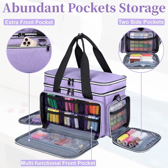 Anitor Sewing Supplies Organizer, Double Layer Sewing Storage Organizer