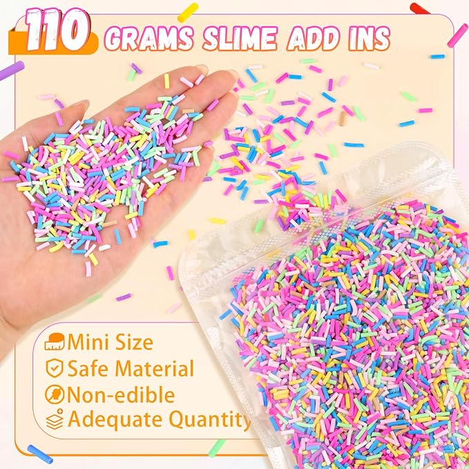 110g Non-edible Slime Mix Ins Slime Add Ins, Fake Sprinkles Slime Charms B