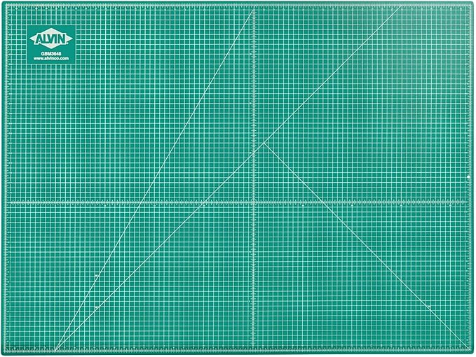 ALVIN GBM Self-Healing Cutting Mat 36 x 48 inch | Double-Sided Green/Black | 5-Layer Gridded Surface for Arts, Crafts and Sewing - Model GBM3648