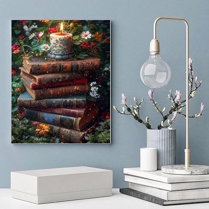 Ycydilirab Paint by Numbers Kits for Adults-Books Paint by Number Adult,Paint by Number Kits on Canvas,Number Painting for Adults,for Home Wall Decoration and Gifts 16X20 inch