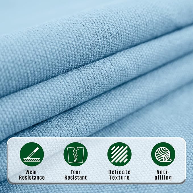 10oz Heavy Duty Cotton Canvas Fabric 60" x 80", Thick Cotton Duck Cloth for Painting, Sewing, Crafts, Tote Bags, Embroidery, Home Decor, Drop Cloth (Light Blue)