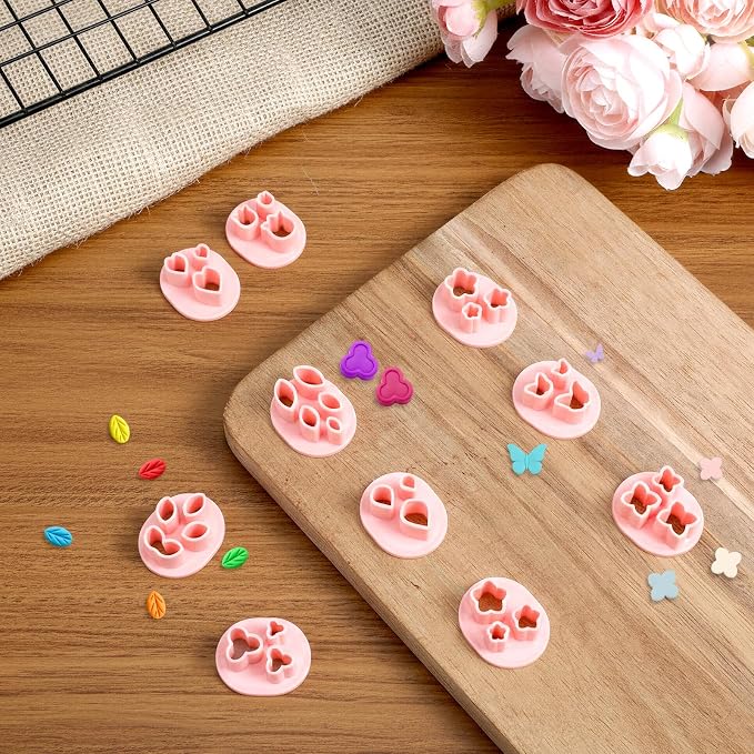 10 PCS Polymer Clay Cutters, Flower Petal Clay Cutter for Earrings Making 10 Shapes Floral Leaf Butterfly Heart Clay Molds DIY Jewelry Tools