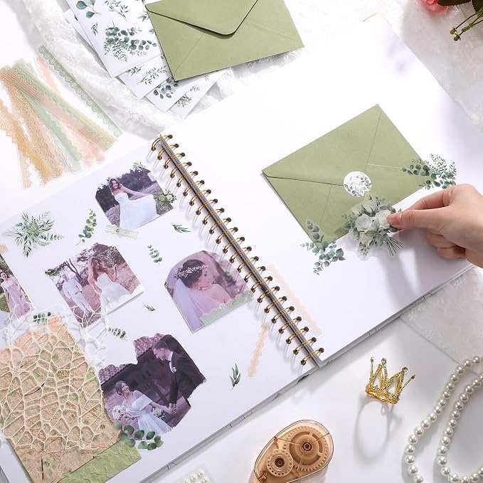Humyoun Letters to Bride Scrapbook,12 X 12 Inch,Eucalyptus,Green