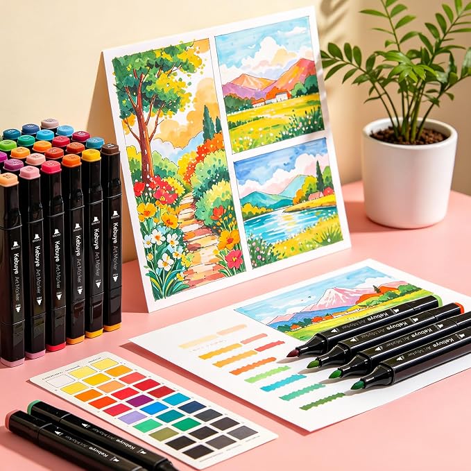 168 Colors Alcohol Markers Set - Professional Drawing Markers for Artist | Marker for Adult Coloring Books Permanent Dual Tip Art Markers with Holder, Coloring Marker for School Sketching Coloring