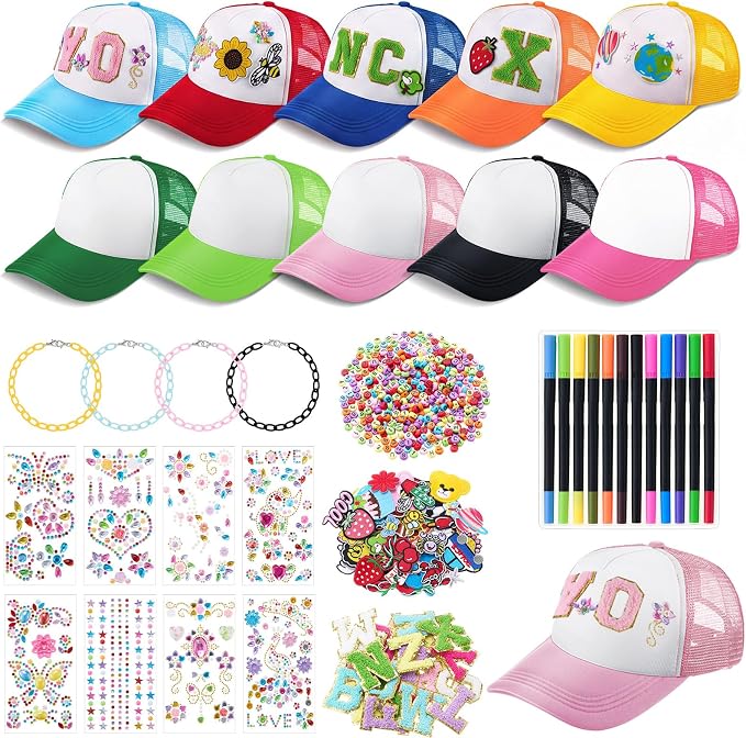 Skicuff 22 Pcs DIY Trucker Hat Decorating Kit,Classic Style