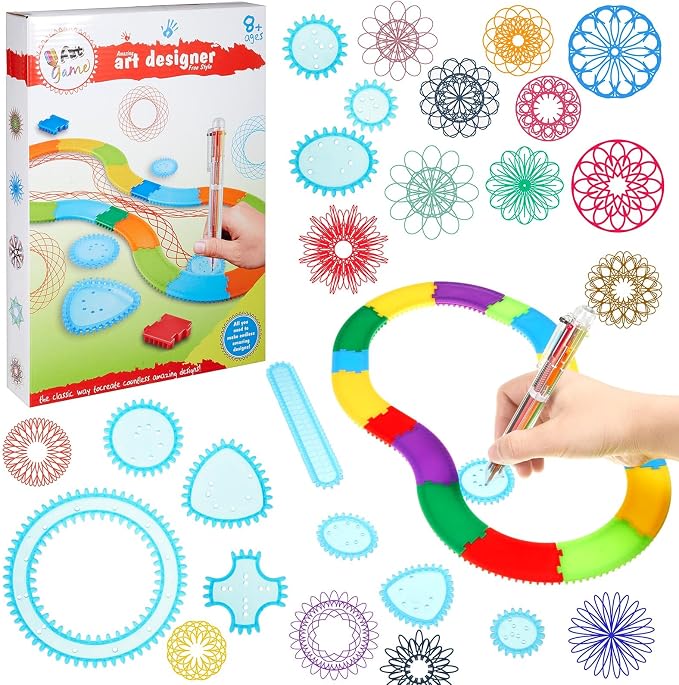Chivao Spiral Art Kit Circle Stencils Drawing Tool Geometric Ruler,Stylish