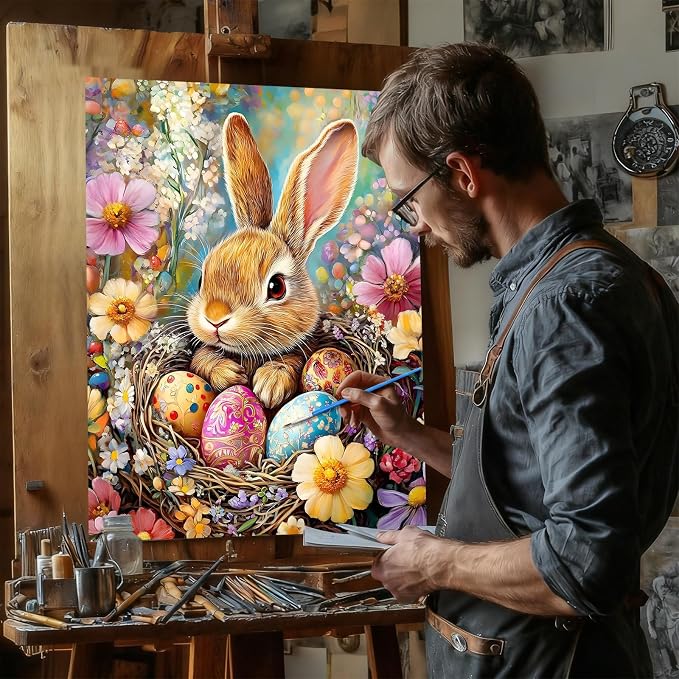 Reivworl Easter Paint by Numbers Kit for Adults Beginner 16×20 inch