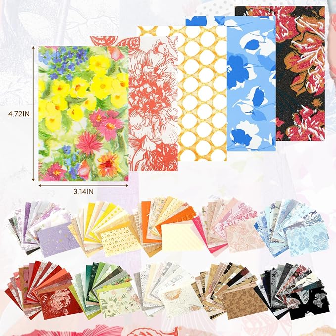 Floral Scrapbook Paper Set, 160 Sheets, 10 Color Themes Scrapbook Supplies