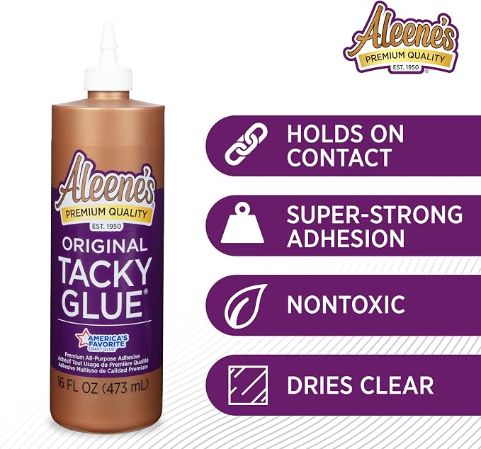 Aleene's Original Tacky Glue, Perfect for Crafts and DIY Projects, Dries Fast and Clear, 16 fl oz 3-Pack