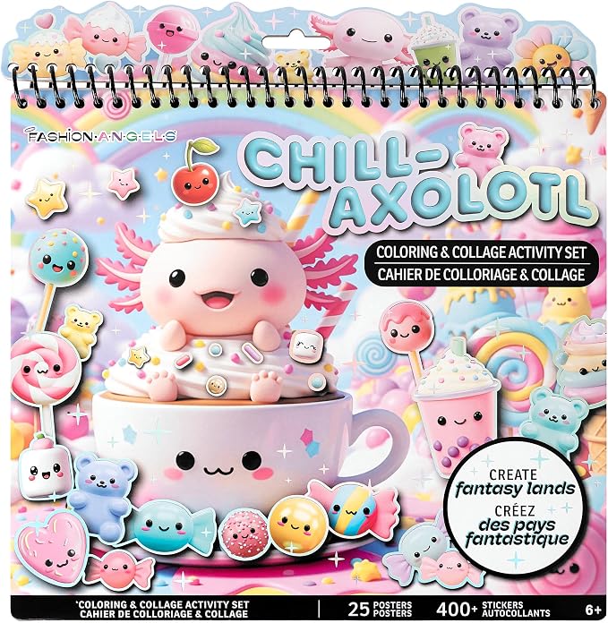 Fashion Angels Chill Axolotl Coloring & Collage Activity Set