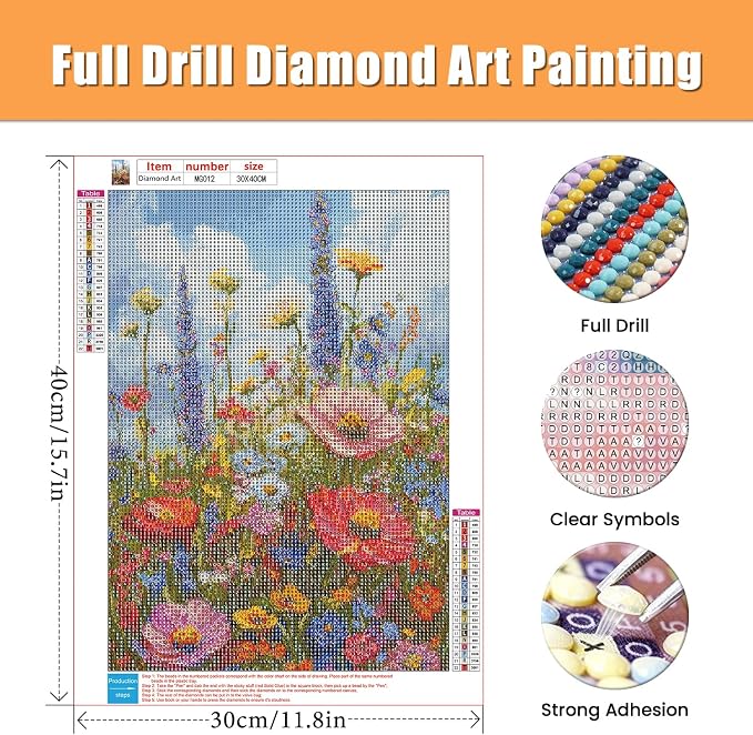 Amaieuin Flowers Diamond Painting for Adults,5D Diamond Art Kits for Adults Beginners,Full Drill Flower Gem Art for Adults Home Decor and Gifts 12x16in