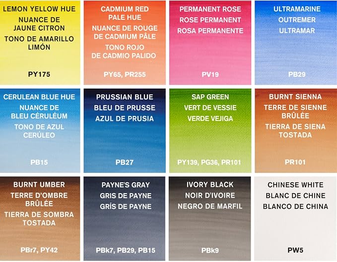 Winsor & Newton Cotman Watercolor Paint Set, 12 x 8ml Tube Travel Set | Watercolor Paint made with Fine Art Pigments, Transparent Color, Lightfast & Permanent, Good Tinting Strength