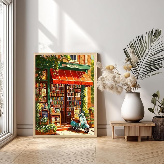 DAZZLEDOTS Diamond Art Kits for Adults, Book Store Round Diamond Painting