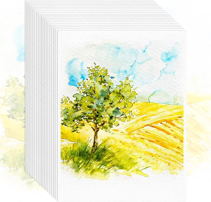 64 Sheets Watercolor Paper,5"x7" Water Color Paper Bulk,Loose Drawing Paper | 140 lb/300 gsm, Artist Sketch Easel Acrylic Painting, Art Supplies for Kids Child Adults, Watercolors, Watercolor Paint Set