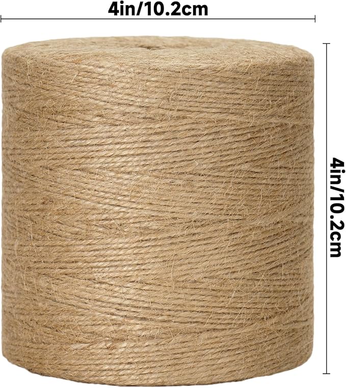 KINGLAKE Natural Jute Twine String - 1640 Feet 2mm Twine String for Crafts
