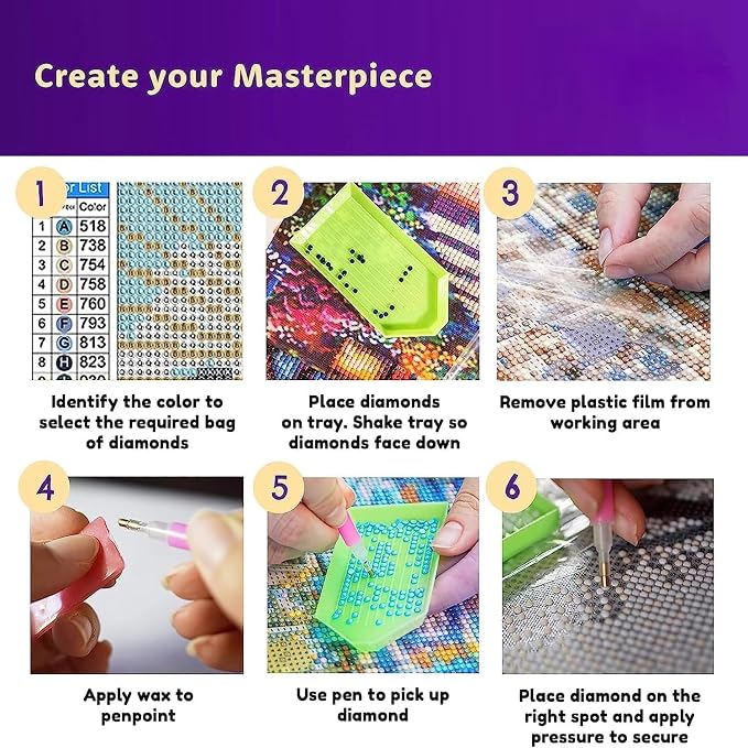 Leatrice 6 PCS Van Gogh Landscape Diamond Art Kits for Adults