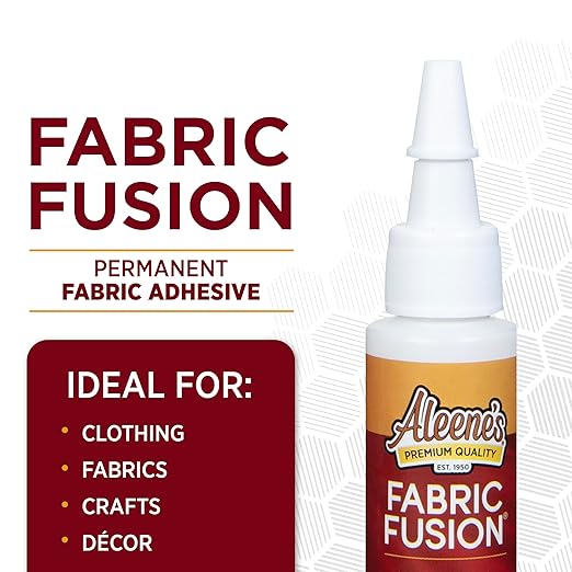 Aleene's Fabric Fusion Glue .66 oz 3-Pack, Permanent and Washable Adhesive, Dries Flexible, Strong Bond on Fabrics, Clothing, Denim, Polyester, Cotton, Flannel Materials