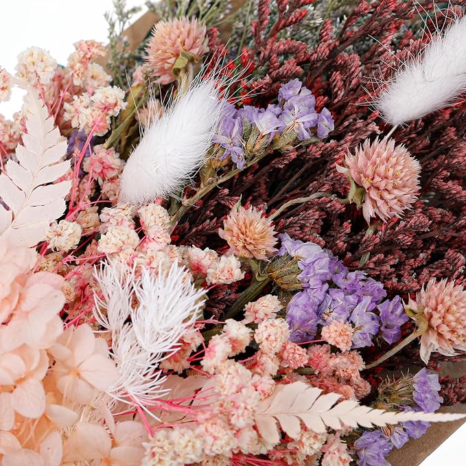 Real Dried Flowers, Natural Dry Flowers Mixed Natural Pressed Flowers Flores Secas Dried Florals for Crafts,Resin,Candle Making (Multicolor 2)