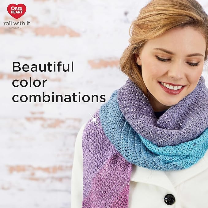 Red Heart Roll with It Sparkle Yarn - Pixie