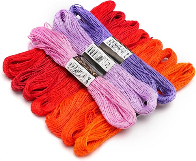 70 Skeins Embroidery Thread Friendship Bracelet String Floss Kit Yarn | Rainbow Thin Threads for Beginners, Cross Stitch, Sewing, Needlepoint, Crochet Craft, Patterns for Hair Wrap & Shirt Lanyard