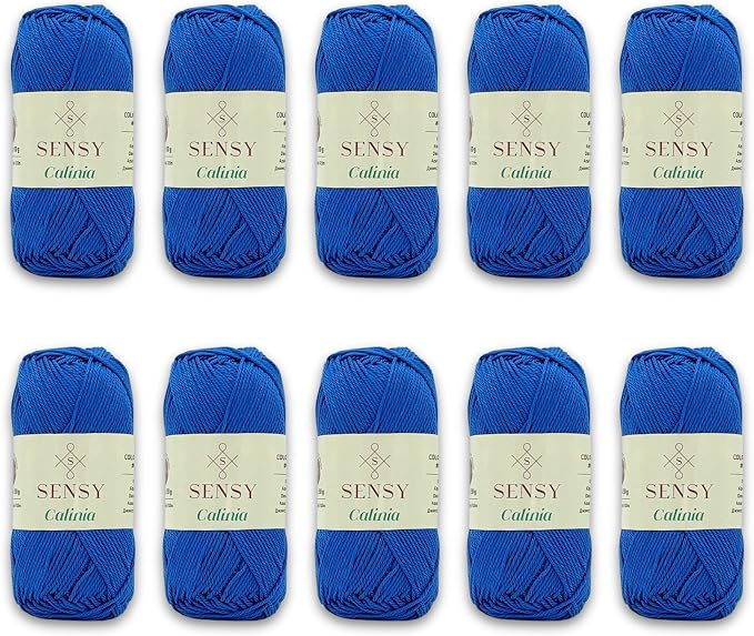S Sensy Calinia-Mercerized Giza Cotton #2 Fine Yarn 10 Pack Denim 131 Yards