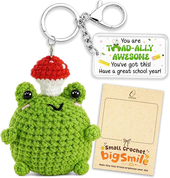 OASSIE Back to School Gifts for Students - Positive Crochet Keychain