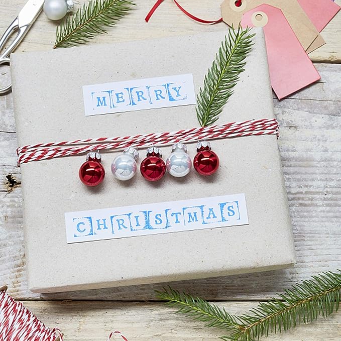G2PLUS Christmas String,2MM 328 Feet White and Red String for Gift Warp | Natural Soft and Sturdy, Easy to Cut, for Gift Wrapping, Holiday Decor,DIY Arts & Crafts