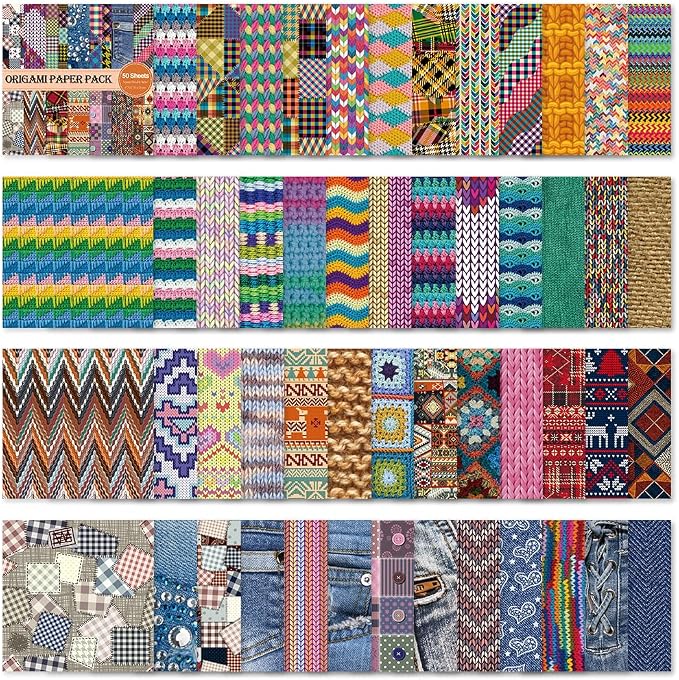 6x6" Origami Paper,50Sheets Double Sided Colored Paper,Square Craft Paper