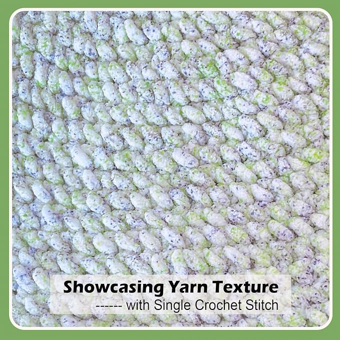 Super Soft Velvet Chenille Yarn for Crocheting and Knitting-Easy to Crochet-Bulky, 3.5oz/93yds of Each Skein-Chunky Plush Yarn for Hand Craft Blanket Ammigurumi DIY (Spring Meadow, 6 Pack)