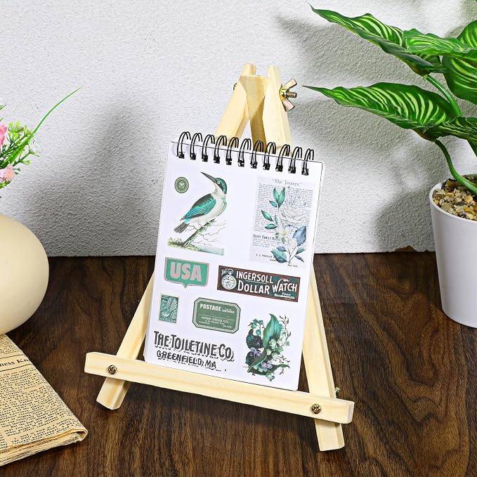 12 Pack 9 Inch Wood Easels, Tabletop Easels for Painting, Small Portable Canvas Holder, Tripod Painting Easel, Paintings Party Easel for Art Crafts Photo Picture Sign Display