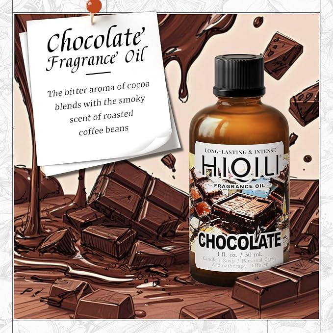 HIQILI Chocolate Fragrance Oil for DIY Candle & Soap Making - 1 Fl Oz