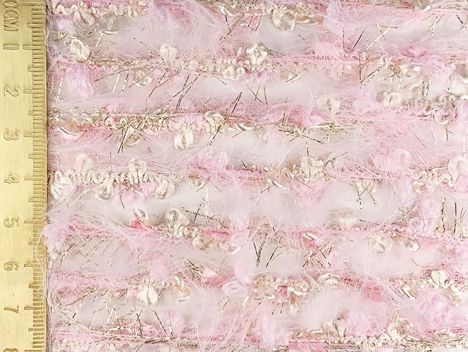 Artisanal Yarn Collection Multifiber Fancy Yarn for Knitting Crocheting Crafts DIY, Set of 3 Rolls (Cotton Candy Pink)