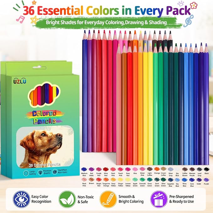 1080 Count Colored Pencils Bulk, 30 Packs Colored Pencils, 36 Colors Pre-sharpened Coloring Pencils for Adults, Bulk School Supplies for Teachers, Classroom Prizes, Drawing Sketching Shading