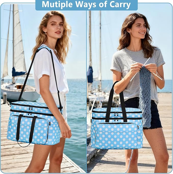 Crochet Organizer Bag with Yarn Holder, Large Yarn Storage for Accessories