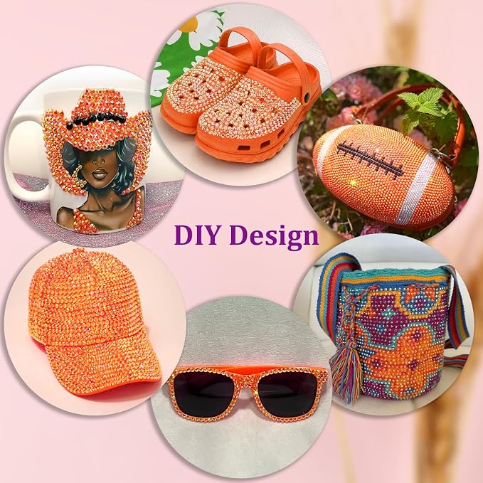 16000Pcs Resin Rhinestones with Tweezers for Crafting, Orange AB 2-6mm Mixed Sizes Non Hotfix Flatback Gems, Bedazzling Crystal for DIY Crafts Clothing Tumblers Mugs Shoes Fabric Decor Nail Art